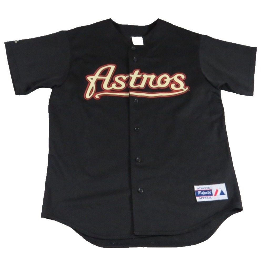 Vtg Majestic Houston Astros Craig Biggio 7 Baseball Jersey Black Mens L USA Made